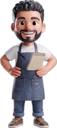 Café owner, hands on hips